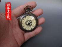 Antique Miscellaneous old objects Republic of China pure copper old pocket watch Zodiac clockwork mechanical watch Antique collectibles