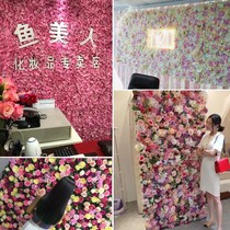 Simulation Plant Wall Green Planting Wall Plastic Flowers Indoor Background Wall Flower Wall False Flowers Wall-mounted Wall Wedding Decoration Flower Patch