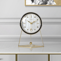 Creative American light luxury wind table clock Living room household table clock Swing clock ornaments Sitting pendulum desktop clock desktop