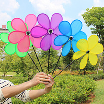 New single layer solid color fabric windmill six leaf windmill festival outdoor decoration childrens toys handheld windmill hot sale