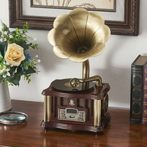 Mini-retro grammatical machine Bluetooth small sound imitation antique desktop pendulum with old-style American black rubber record machine