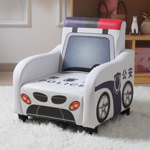 Childrens Sofa Boy lazy reading seat leather single police car chair learning to sit car cute baby sofa