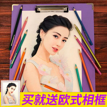 Sketch color lead hand-painted portrait Holiday gift custom generation painting Transfer hand-painted star cute pet live action animation game painting
