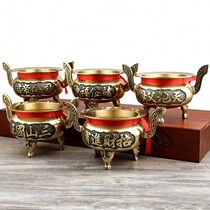 Pure copper tripod tong ding ancestors World parents felicitous si ming di jun Sanshan King you mascot censer in his hand
