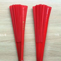 Martial arts practice morning exercise performance red yellow and red bamboo bones Taiji kung fu chic color sound Fan Fan Mulan fan Mulan fan