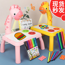 Fawn custom drawing table projection drawing board baby painting graffiti writing board kindergarten children painting table toys