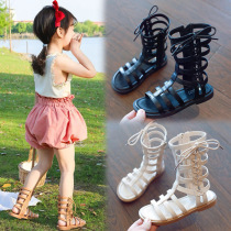 Girls sandals 2021 new summer princess childrens Roman shoes net red high tube fashion foreign style soft bottom tide