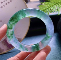 Ice seed floating flower jade bracelet Myanmar natural a cargo glass variety floating green flower round Jade jade bracelet children