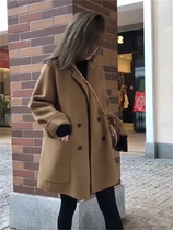 Sandro Moscoloni double-sided cashmere coat women 2021 autumn new long loose woolen coat