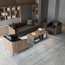 Office Office Sofa Tea Table Combination Brief Modern Genuine Leather Business guests in talks to receive sofa 3-place