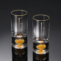 Creative gold foil two two white wine glass set large household 100ml crystal glass 2 two high grade spirits small wine set