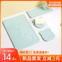 Japanese diatom mud suction pad wash table mildew Cup pad diatomaceous earth sink non-slip quick-drying soap mat algae mud pad