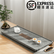 Natural Wujin Stone tea tray household simple modern stone tea table light luxury whole stone large and small tray Tea Sea