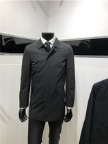 21 New mens lapel short windbreaker business casual Parker jacket solid color top LENZON collar