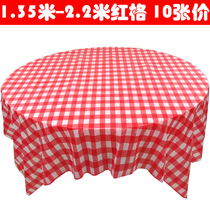 10-piece price disposable tablecloth Classic red plaid square table can be used in restaurant restaurant thickened plastic waterproof tablecloth