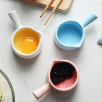 Creative ceramic with handle Mini small milk bowl Japanese small milk jug cup milk jar with handle sauce dish coffee utensil