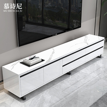 Rock Plate TV Cabinet Tea Table Combination Modern Minima Living Room Small Family minimalist cabinet 2021 New white Advanced