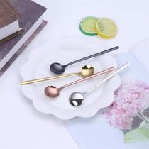 Free lettering 304 stainless steel coffee spoon mixing spoon spoon cheese spoon creative long handle dessert spoon seasoning spoon