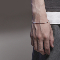 S925 silver hand rope bracelet male Korean version of the tide student personality cool simple and wild 2mm fine woven boys jewelry