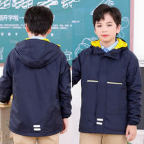 Childrens jackets winter three-in-one bee girls and boys warm liner uniforms primary and middle school students in the spring and autumn coat