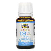 Natural Factors Vitamin D3 Drops for Children with Original Flavor Helps Calcium Absorb Strong Bones and Teeth