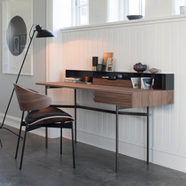 Nordic desk German desk Modern Bauhaus Minimalist desk Writing desk Black Walnut drawer desk Simple