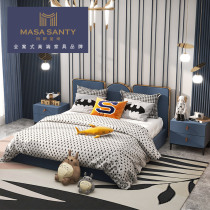 Masasanty Masasanti Boys Room Blue Single bed Modern light luxury bedside table combination Neptune