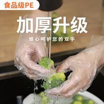 Disposable gloves food grade special catering kitchen baking home eating lobster thickened pe transparent plastic film