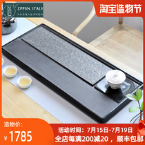 Italy ZPPSN Japanese-style whole black gold stone tea tray Household simple stone tea table large creative drainage tea sea