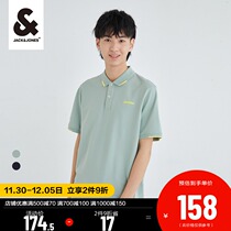Jack Jones summer New t embroidered mens half short sleeve lapel T-shirt SHIRT top commuter tide POLO-SHIRT
