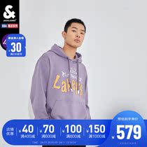 Jack Jones NBA joint Lakers Graffiti Coat Heads for Mens Chauder Mens Chauded Mens Alphabet Loose Mens Blouse