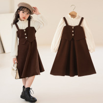 British next blbl girl dress autumn dress 2022 new childrens foreign fashion mid-child princess dress