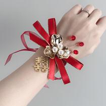 Marriage bride wrist flower Mori Korean thick arm bridesmaid sister group arm decoration wedding dry flower with hand arm Flower