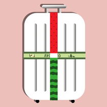 Cute watermelon avocado trolley luggage luggage packing rope anti-opening fixed belt one cross password strap