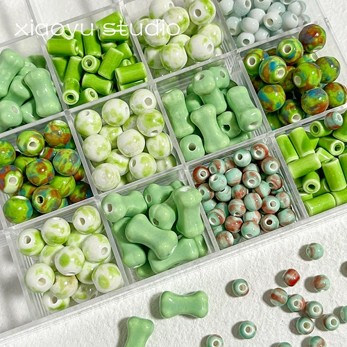 Зеленое японское свежее украшение-шарик, бусины, браслет из бисера ручной работы, ожерелье, широкая цветовая палитра