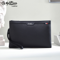 Kinley Coming Handbags Mens Real Leather Big Capacity Mens Hands With Bag Luxury Brands Pure Bull Leather Envelope Bag Fashion Mens Bag
