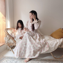 Flowers Pediatrics Korea Childrens Clothing 22 Spring New Eugenie Womens Palace Court Windy Style Retro Parent-child Dress