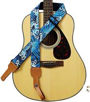 Original and wind Tsunami Waves 5CM cotton wide guitar strap leather leather head with piano headband