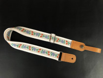 Original handmade elegant tulip embroidery universal ukulele shoulder strap ukulele strap