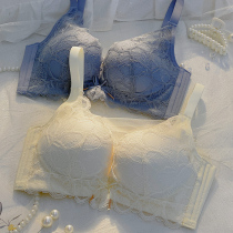 Adjusting underwear womens small breasts gather on the collection of auxiliary milk anti-sagging without steel ring thin text bra Summer White