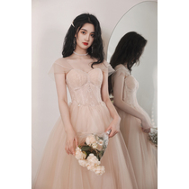 Graduation fairy evening dress female 2021 new temperament socialite art candidate Day banquet Student performance princess dress summer