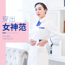 New bow tie nurses clothing long sleeve female slim nurse performance clothing hospital pharmacy beauty work clothes oral clothing
