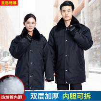 Military cotton coat mens winter thickened medium-length security cotton-padded overalls winter cold-proof Labor clothing northeast cotton-padded jacket