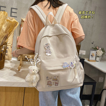 Schoolbag Korean version of Harajuku ulzzang college students backpack junior high school students simple canvas womens backpack