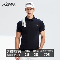 HONMA2021 new golf mens short-sleeved Polo shoulder contrast color breathable fresh and comfortable