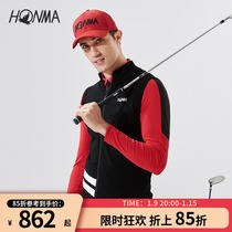 HONMA new mens horse clip vest collar zipper stripe windproof film comfortable and breathable