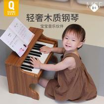 Playing wooden piano childrens electronic piano plays girls baby boys toys beginner birthday gift
