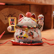 Shop stall Lucky Cat small ornaments cashier hotel ornaments ceramic home decoration piggy bank opening gifts