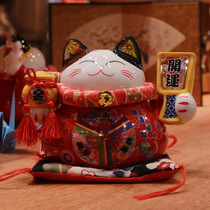 Ceramic little red cat Lucky Cat shop opening gift front desk lucky coin piggy bank decoration
