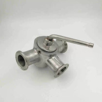 Use 304 stainless steel sanitary three-way plug valve straight-through T-type thread quick-install flange plug valve